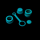 Silicone Accessory Set - CARTA - Teal